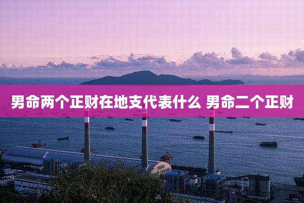 男命两个正财在地支代表什么 男命二个正财