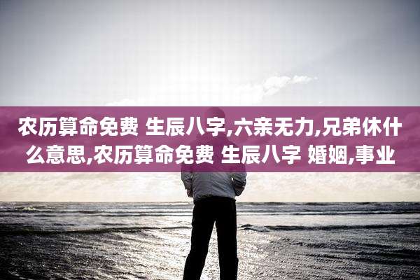 农历算命免费 生辰八字,六亲无力,兄弟休什么意思,农历算命免费 生辰八字 婚姻,事业