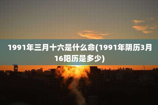 1991年三月十六是什么命(1991年阴历3月16阳历是多少)