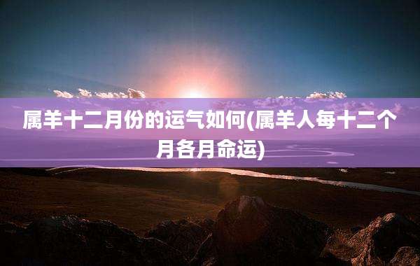 属羊十二月份的运气如何(属羊人每十二个月各月命运)