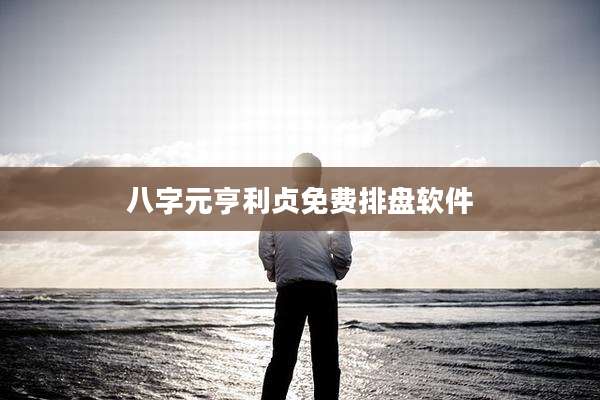 八字元亨利贞免费排盘软件