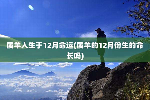 属羊人生于12月命运(属羊的12月份生的命长吗)