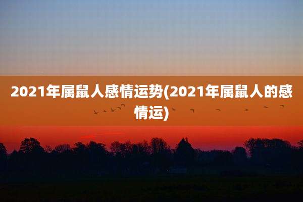 2021年属鼠人感情运势(2021年属鼠人的感情运)