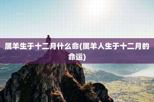 属羊生于十二月什么命(属羊人生于十二月的命运)
