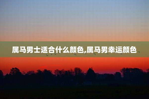 属马男士适合什么颜色,属马男幸运颜色