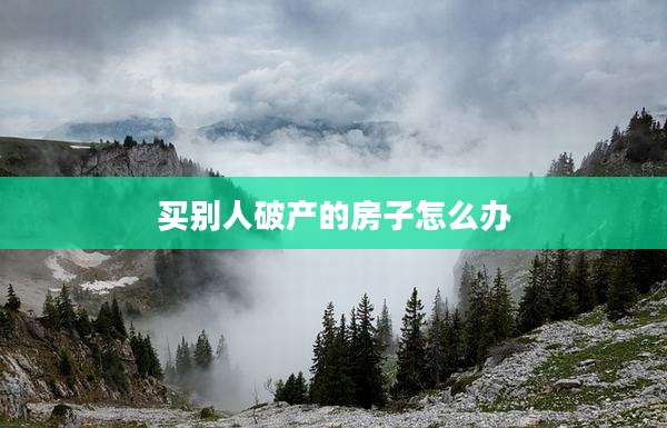 买别人破产的房子怎么办