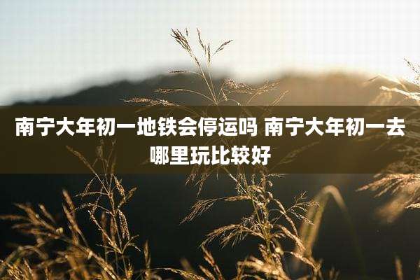南宁大年初一地铁会停运吗 南宁大年初一去哪里玩比较好