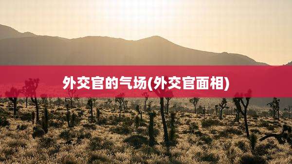 外交官的气场(外交官面相)