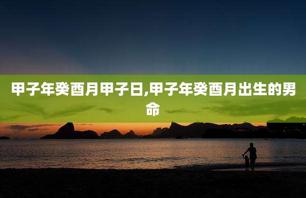 甲子年癸酉月甲子日,甲子年癸酉月出生的男命