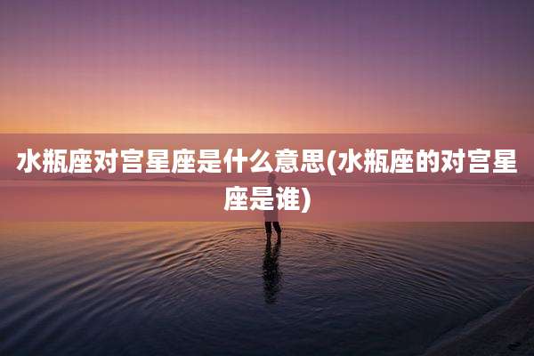 水瓶座对宫星座是什么意思(水瓶座的对宫星座是谁)