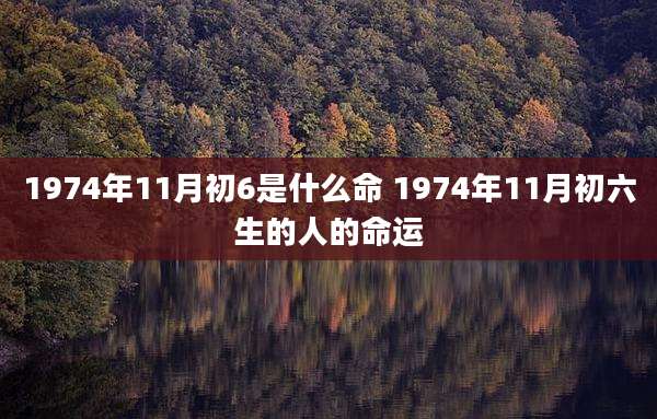 1974年11月初6是什么命 1974年11月初六生的人的命运