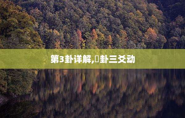 第3卦详解,夬卦三爻动
