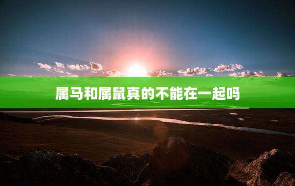 属马和属鼠真的不能在一起吗