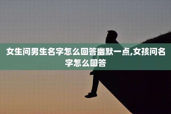 女生问男生名字怎么回答幽默一点,女孩问名字怎么回答
