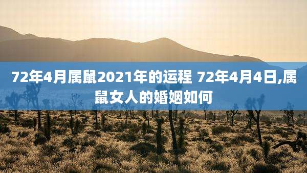 72年4月属鼠2021年的运程 72年4月4日,属鼠女人的婚姻如何