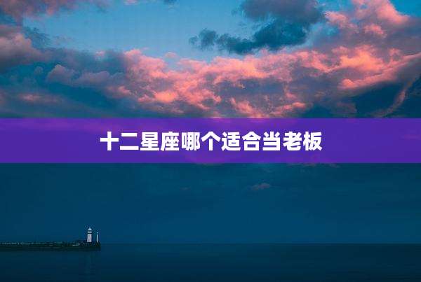 十二星座哪个适合当老板