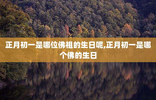 正月初一是哪位佛祖的生日呢,正月初一是哪个佛的生日