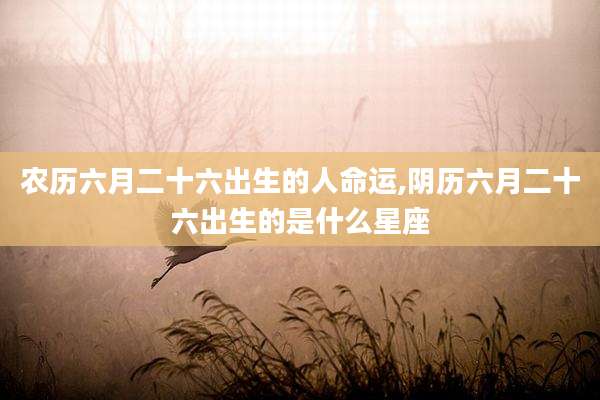农历六月二十六出生的人命运,阴历六月二十六出生的是什么星座
