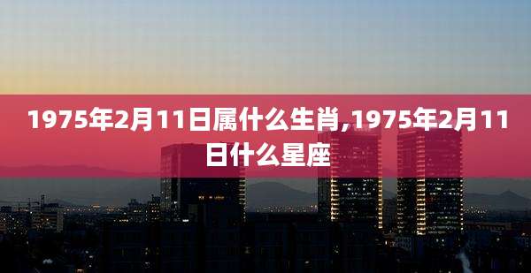1975年2月11日属什么生肖,1975年2月11日什么星座