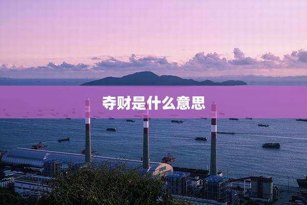 夺财是什么意思