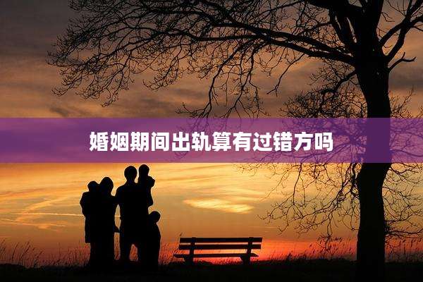 婚姻期间出轨算有过错方吗
