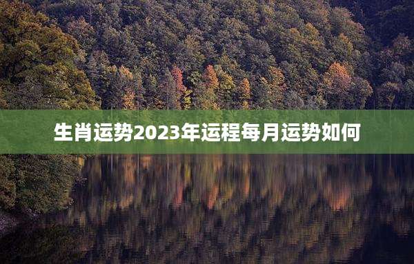 生肖运势2023年运程每月运势如何