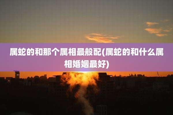 属蛇的和那个属相最般配(属蛇的和什么属相婚姻最好)