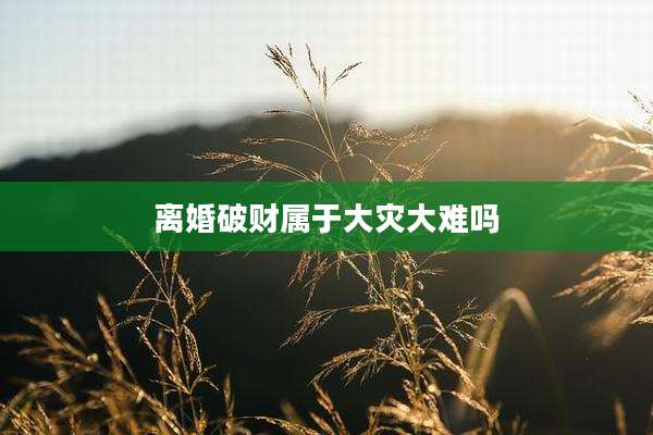 离婚破财属于大灾大难吗