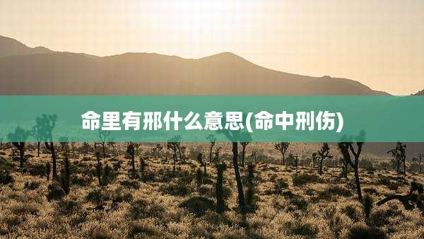 命里有邢什么意思(命中刑伤)