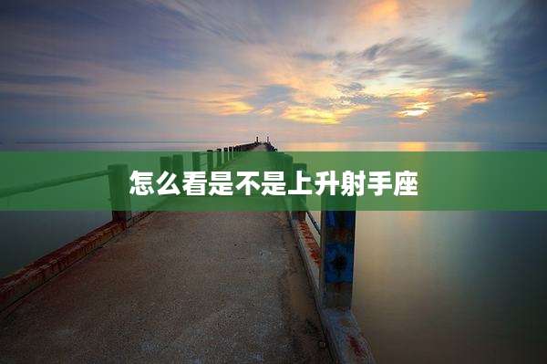 怎么看是不是上升射手座