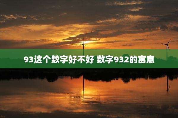 93这个数字好不好 数字932的寓意