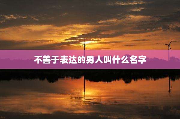 不善于表达的男人叫什么名字