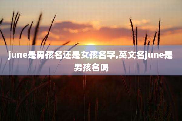 june是男孩名还是女孩名字,英文名june是男孩名吗