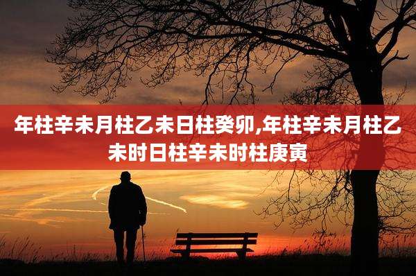年柱辛未月柱乙未日柱癸卯,年柱辛未月柱乙未时日柱辛未时柱庚寅