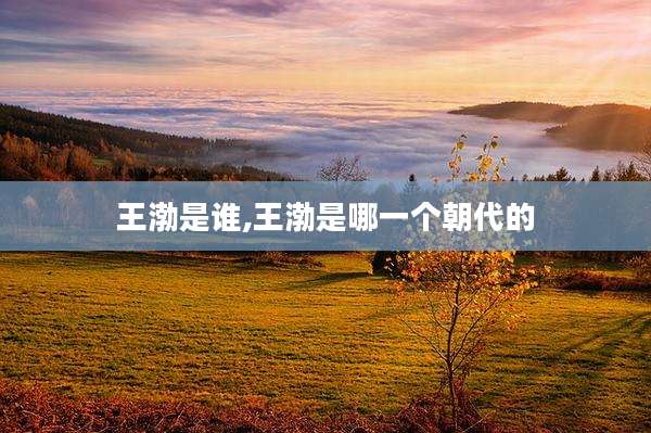 王渤是谁,王渤是哪一个朝代的