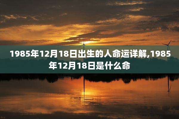 1985年12月18日出生的人命运详解,1985年12月18日是什么命