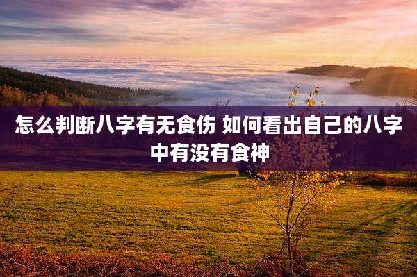 怎么判断八字有无食伤 如何看出自己的八字中有没有食神