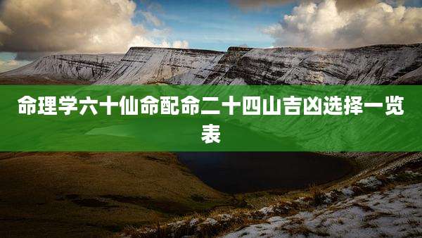 命理学六十仙命配命二十四山吉凶选择一览表
