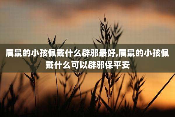 属鼠的小孩佩戴什么辟邪最好,属鼠的小孩佩戴什么可以辟邪保平安