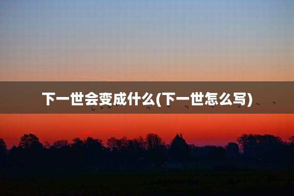 下一世会变成什么(下一世怎么写)