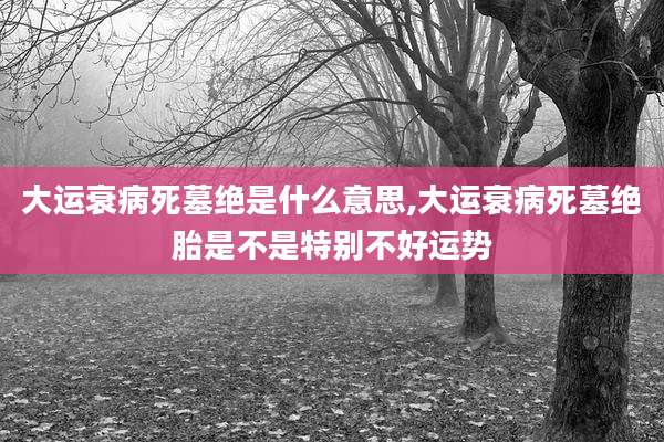 大运衰病死墓绝是什么意思,大运衰病死墓绝胎是不是特别不好运势