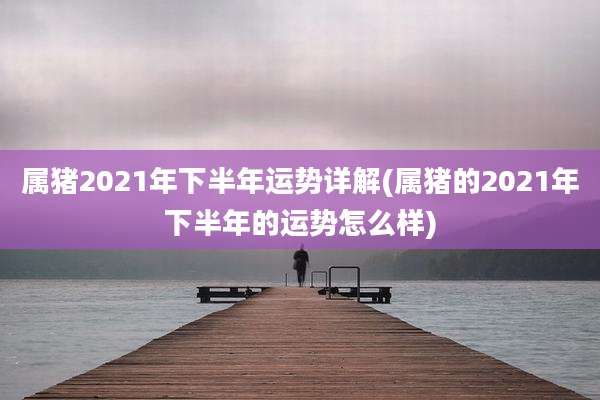 属猪2021年下半年运势详解(属猪的2021年下半年的运势怎么样)