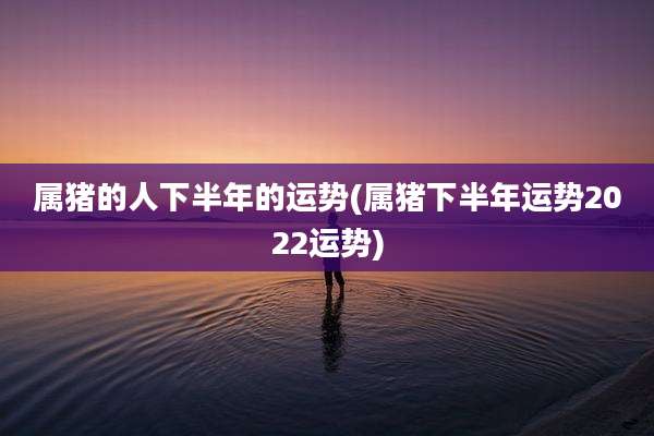 属猪的人下半年的运势(属猪下半年运势2022运势)
