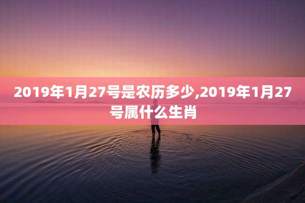 2019年1月27号是农历多少,2019年1月27号属什么生肖
