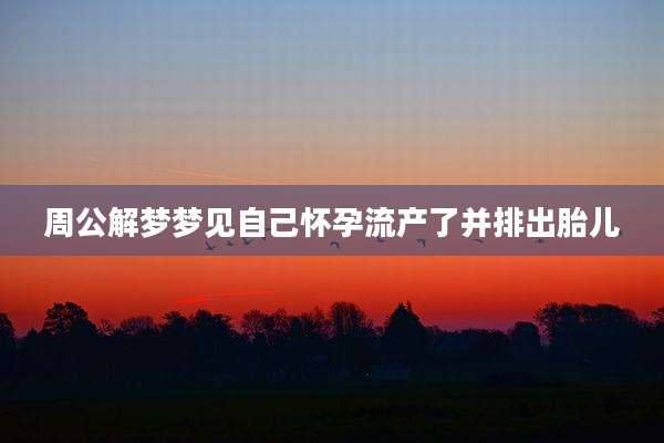 周公解梦梦见自己怀孕流产了并排出胎儿