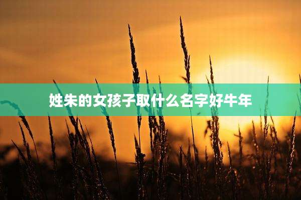 姓朱的女孩子取什么名字好牛年