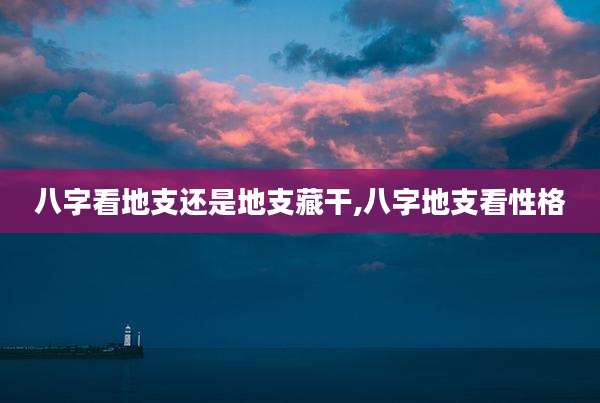 八字看地支还是地支藏干,八字地支看性格