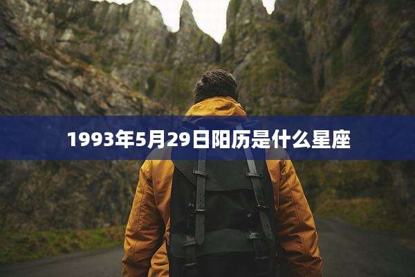 1993年5月29日阳历是什么星座