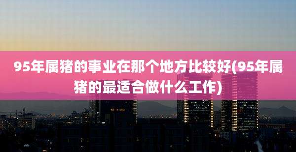 95年属猪的事业在那个地方比较好(95年属猪的最适合做什么工作)