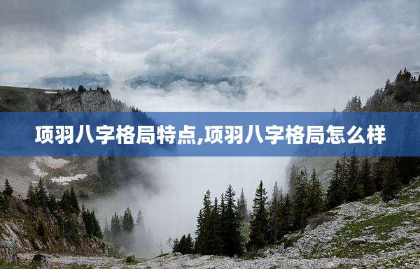 项羽八字格局特点,项羽八字格局怎么样
